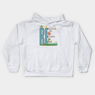 Reduce, Reuse and Recycle Kids Hoodie